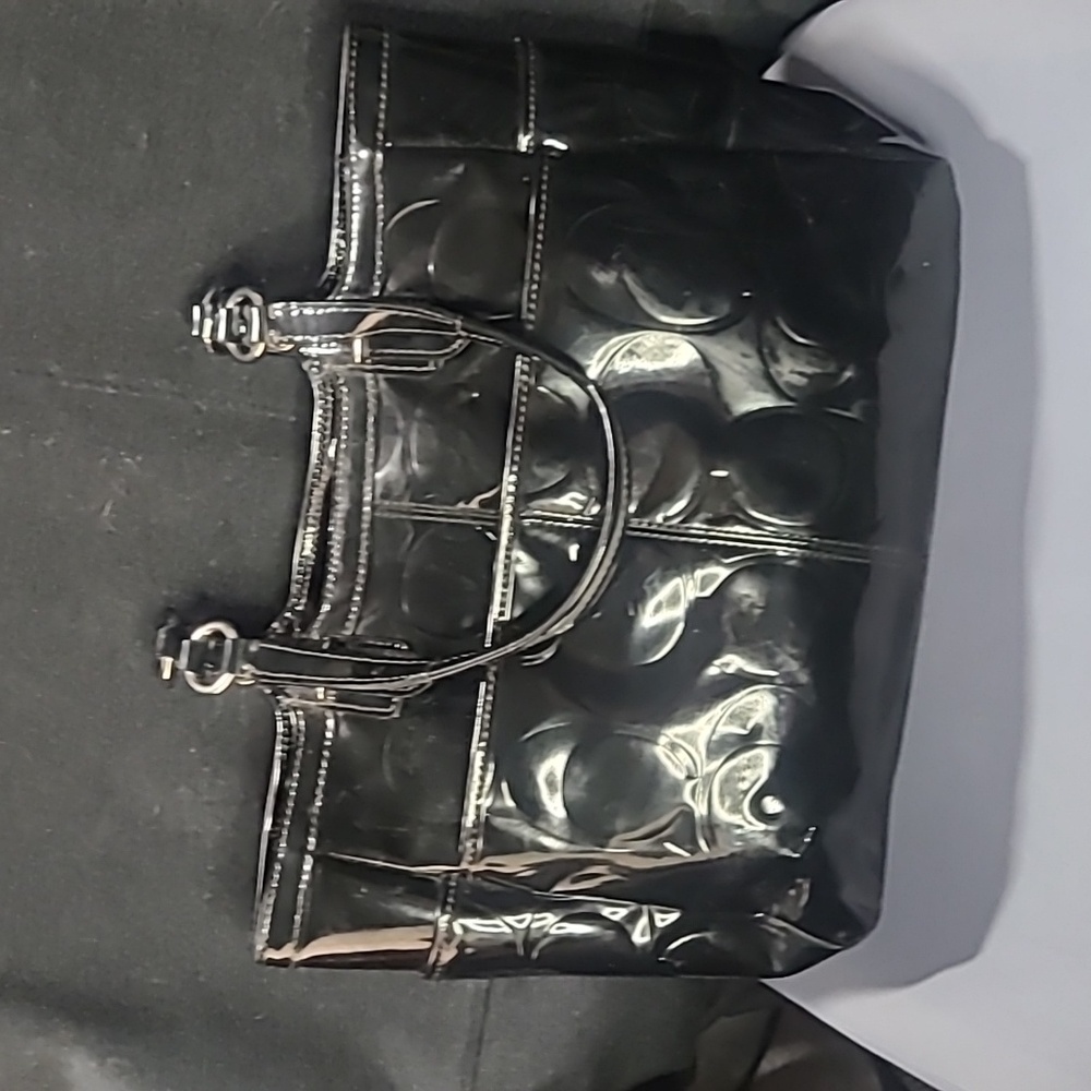 Coach Glossy Black Shoulder Bag